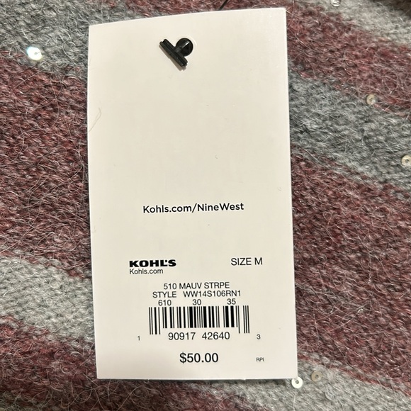 NWT Mauve striped glitter hooded sweater - Picture 2 of 7